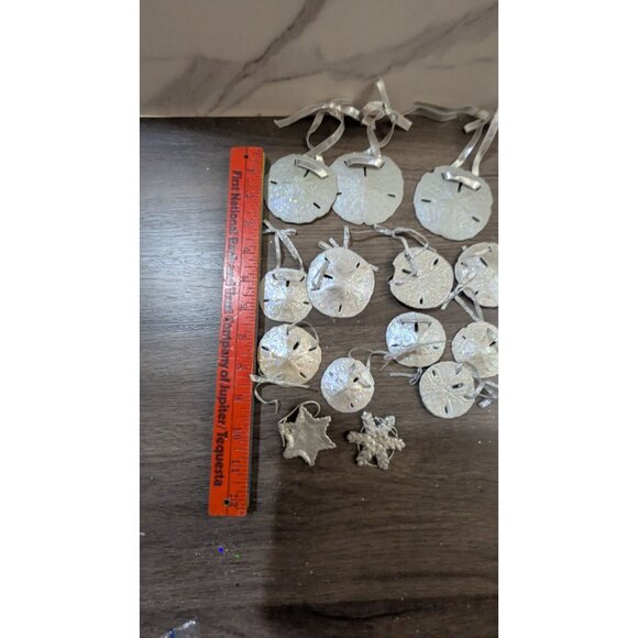 Glittery Sand Dollar Star & Snowflake Ornaments Set - Picture 5 of 5